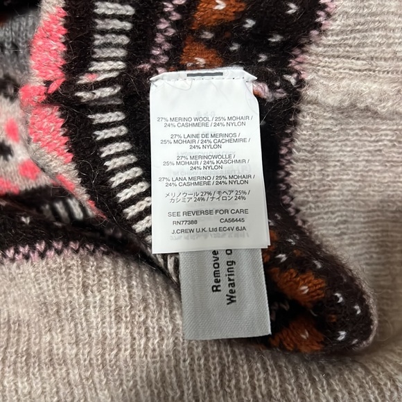 NWT - XS-J. Crew Italian cashmere-blend Fair Isle sweater - - Picture 5 of 7